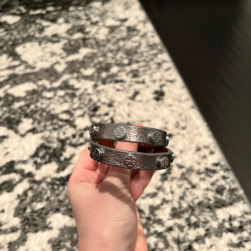 Tory Burch Silver Double Wrap Bracelet